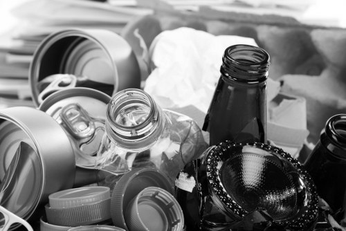 Person sorting items in a garage