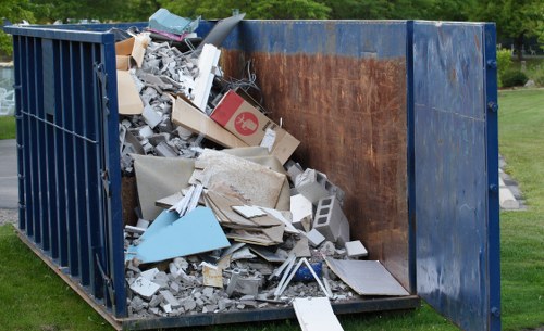 Investigator reviewing commercial waste service records