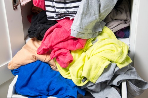 Team conducting safety briefing before commercial waste removal